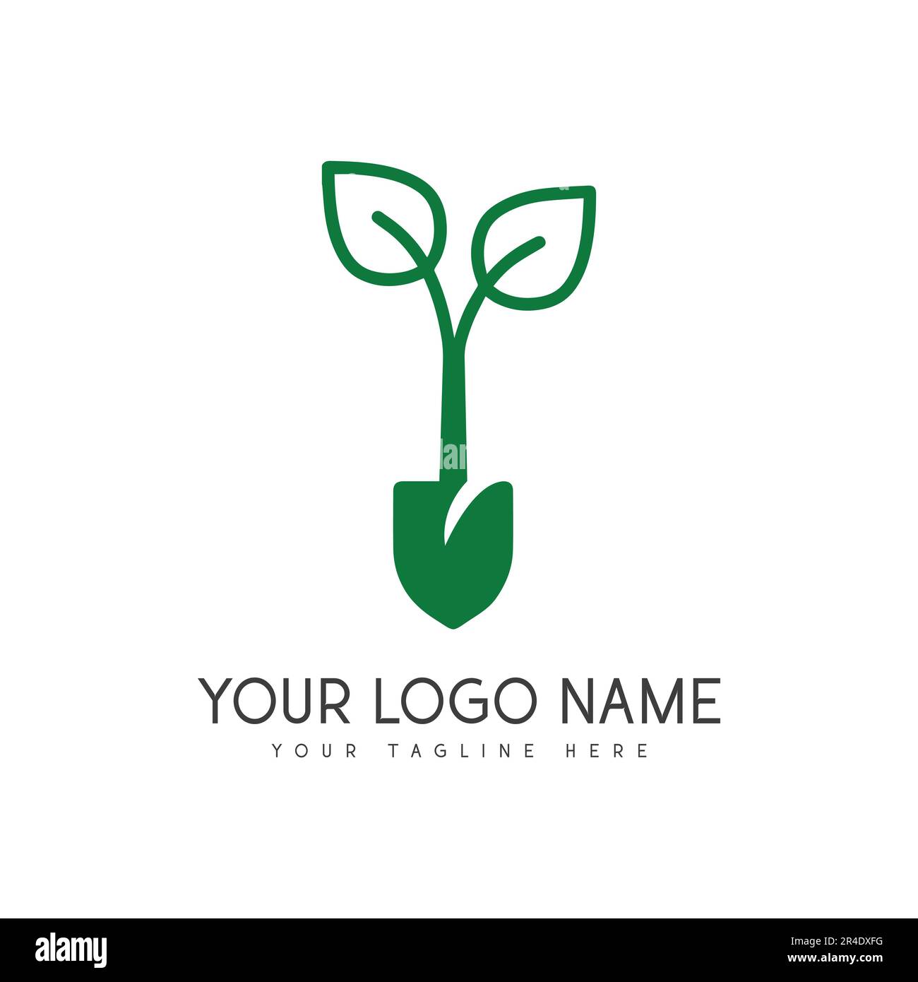 Jardinage logo Design logo de l'agriculture de feuilles Illustration de Vecteur