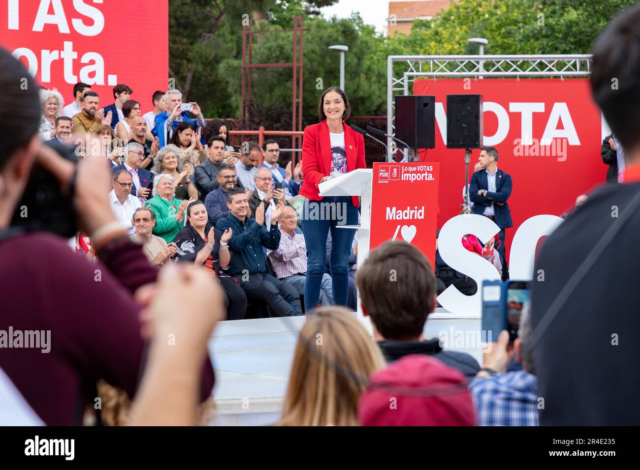 Reyes Maroto. Candidat au maire du Conseil municipal de Madrid. Reyes Maroto dans un acte du Groupe socialiste ouvrier espagnol (PSOE). MADRID, ESPAGNE Banque D'Images