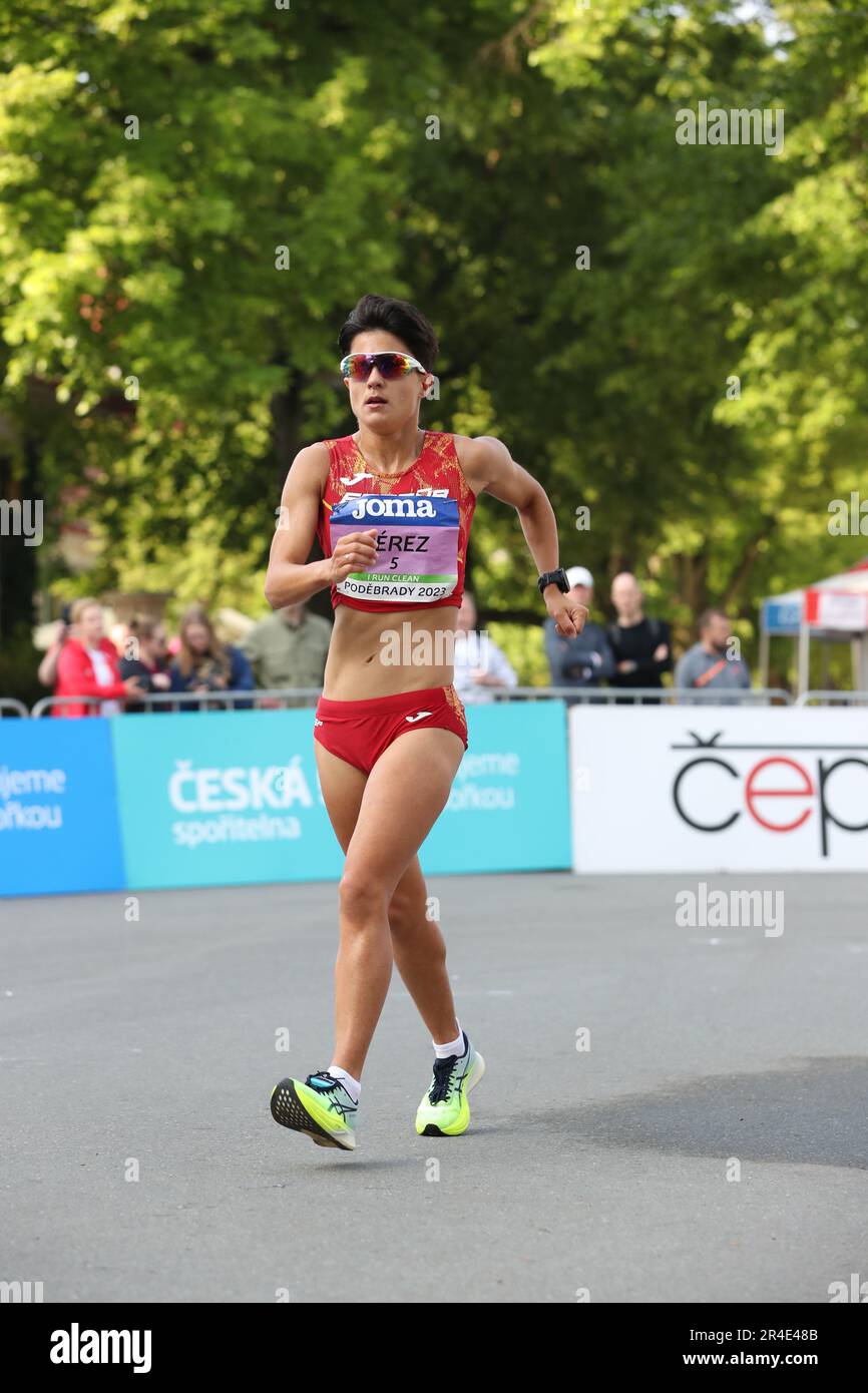 María Pérez dans le 35km au Championnat européen de l'équipe de marche de course 2023 Banque D'Images