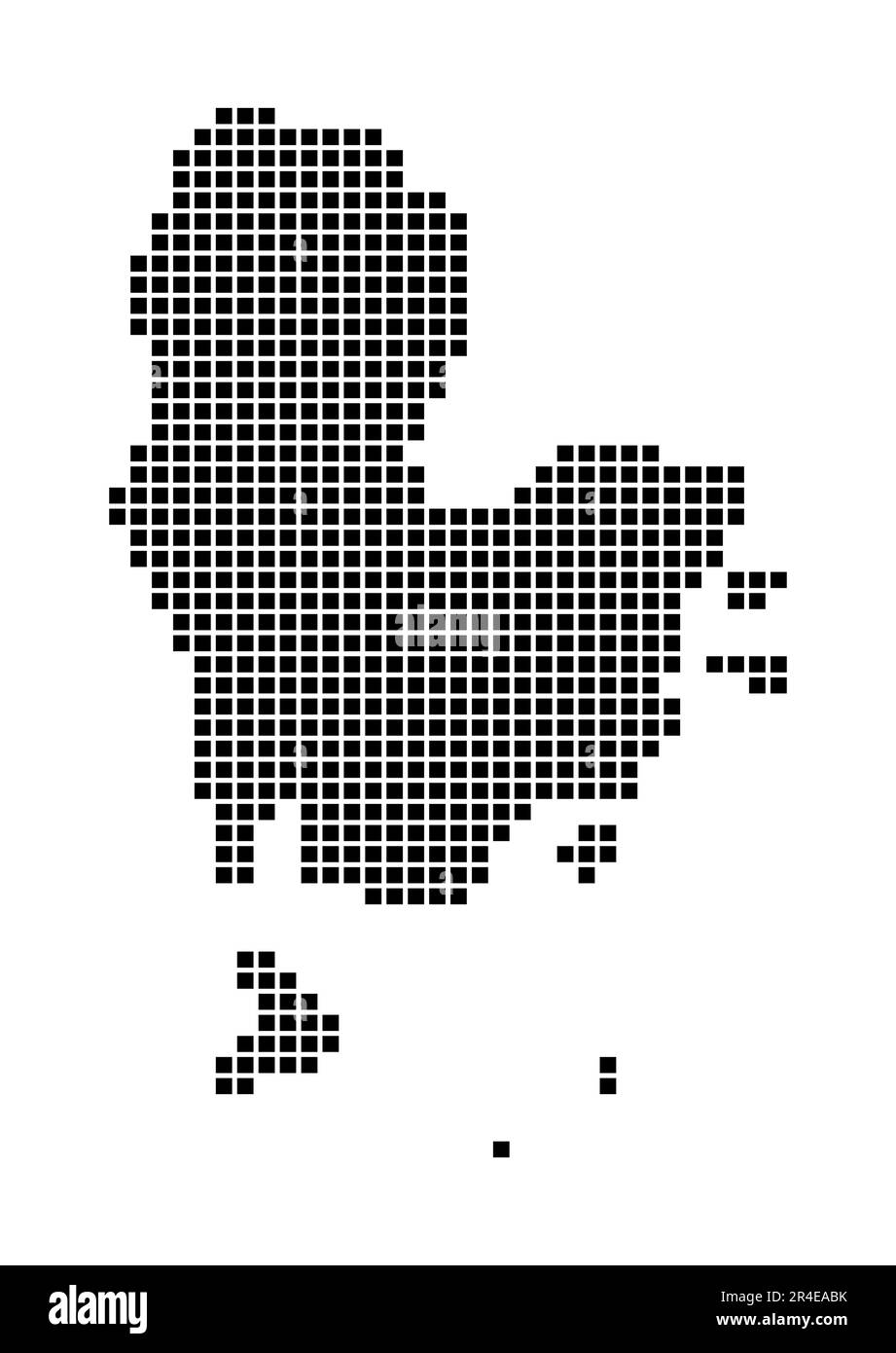 Carte de l'île de Redang. Carte de l'île de Redang en pointillés. Bordures de l'île remplies de rectangles pour votre conception. Illustration vectorielle. Illustration de Vecteur