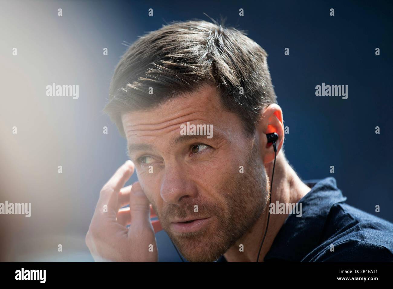 Coach Xabi ALONSO (LEV) dans le CIEL interview, entretien de télévision, entretien de télévision, football 1st Bundesliga, 34th match day, VFL Bochum (BO) - Bayer Leverkusen 3: 0, on 27 mai 2023 à Bochum/Allemagne. #La réglementation DFL interdit toute utilisation de photographies comme séquences d'images et/ou quasi-vidéo # Banque D'Images