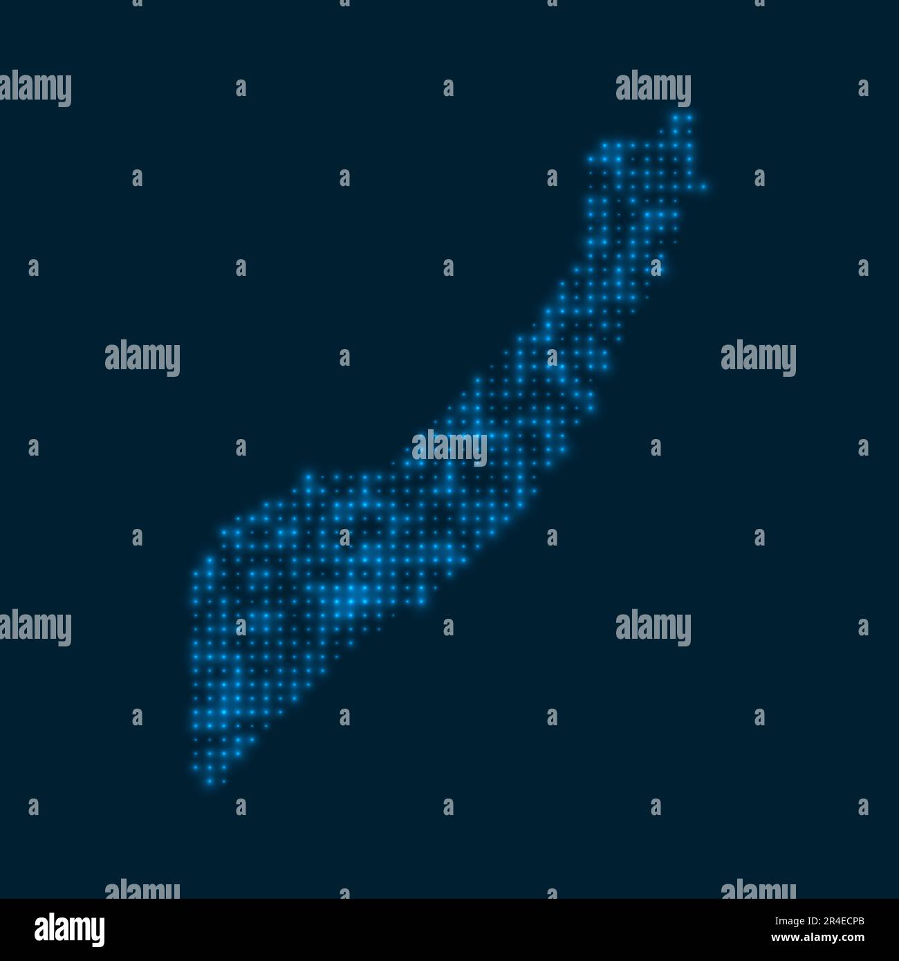 La Somalie a une carte lumineuse à points. Forme du pays avec des ampoules bleues brillantes. Illustration vectorielle. Illustration de Vecteur