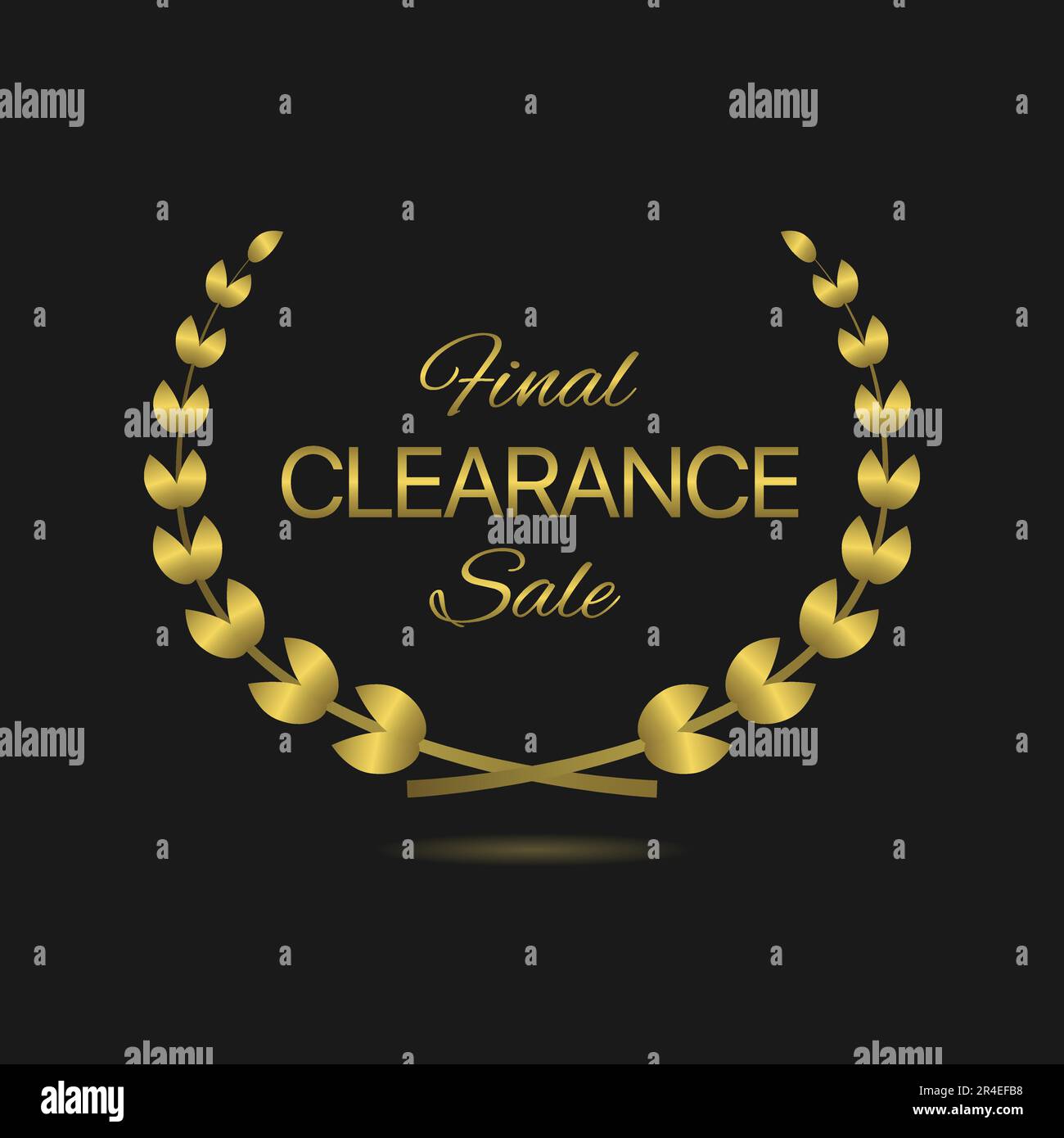 Solde ensemble d'étiquettes pour couronne de Laurier doré Illustration de Vecteur