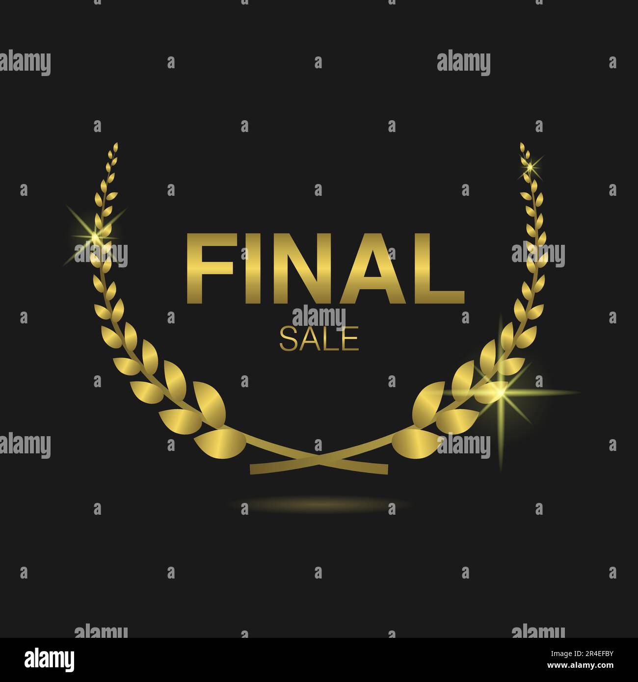 Solde ensemble d'étiquettes pour couronne de Laurier doré Illustration de Vecteur