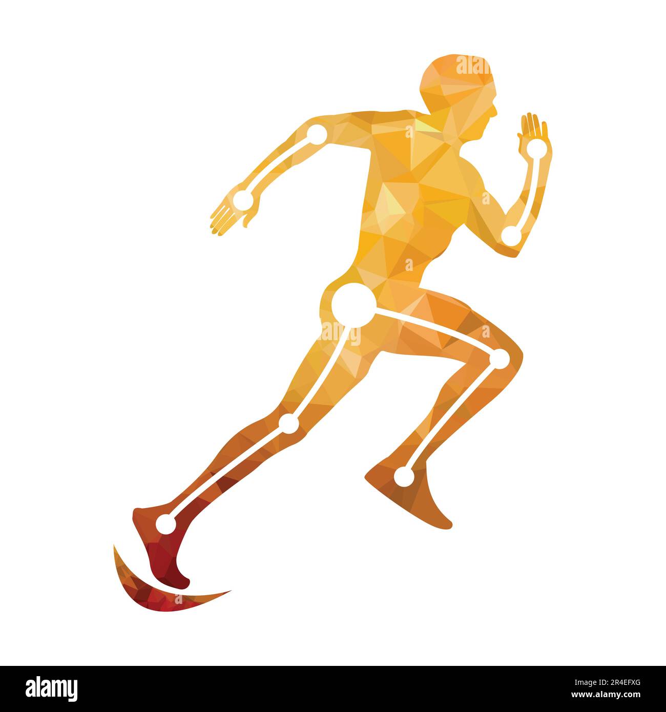 Homme de course à pied conçu à l'aide d'un vecteur graphique polygonal. Silhouette humaine. Illustration de Vecteur