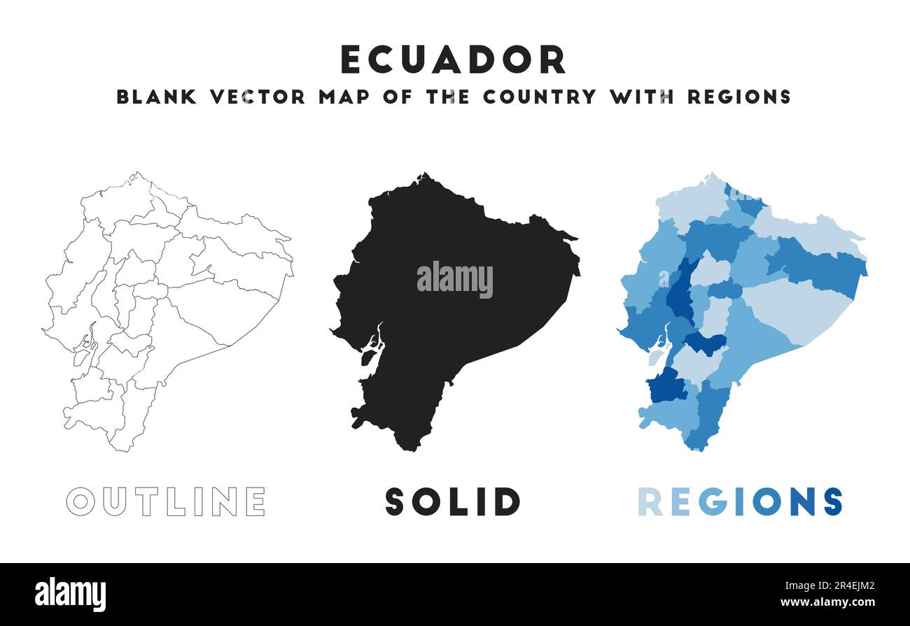Carte de l'Équateur. Frontières de l'Équateur pour votre infographie. Forme de pays vectorielle. Illustration vectorielle. Illustration de Vecteur