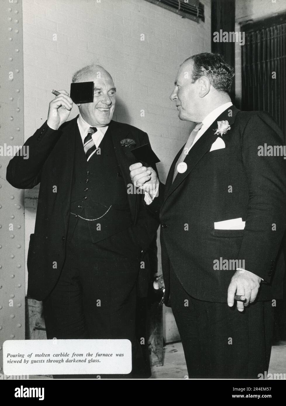 Ouverture officielle de l'usine de production de carbide et d'acétylène à Maydown, près de Londonderry, en Irlande du Nord, sur 15 juin 1960. Carbide Industries Limited faisait partie du British Oxygen Group of Companies. Banque D'Images