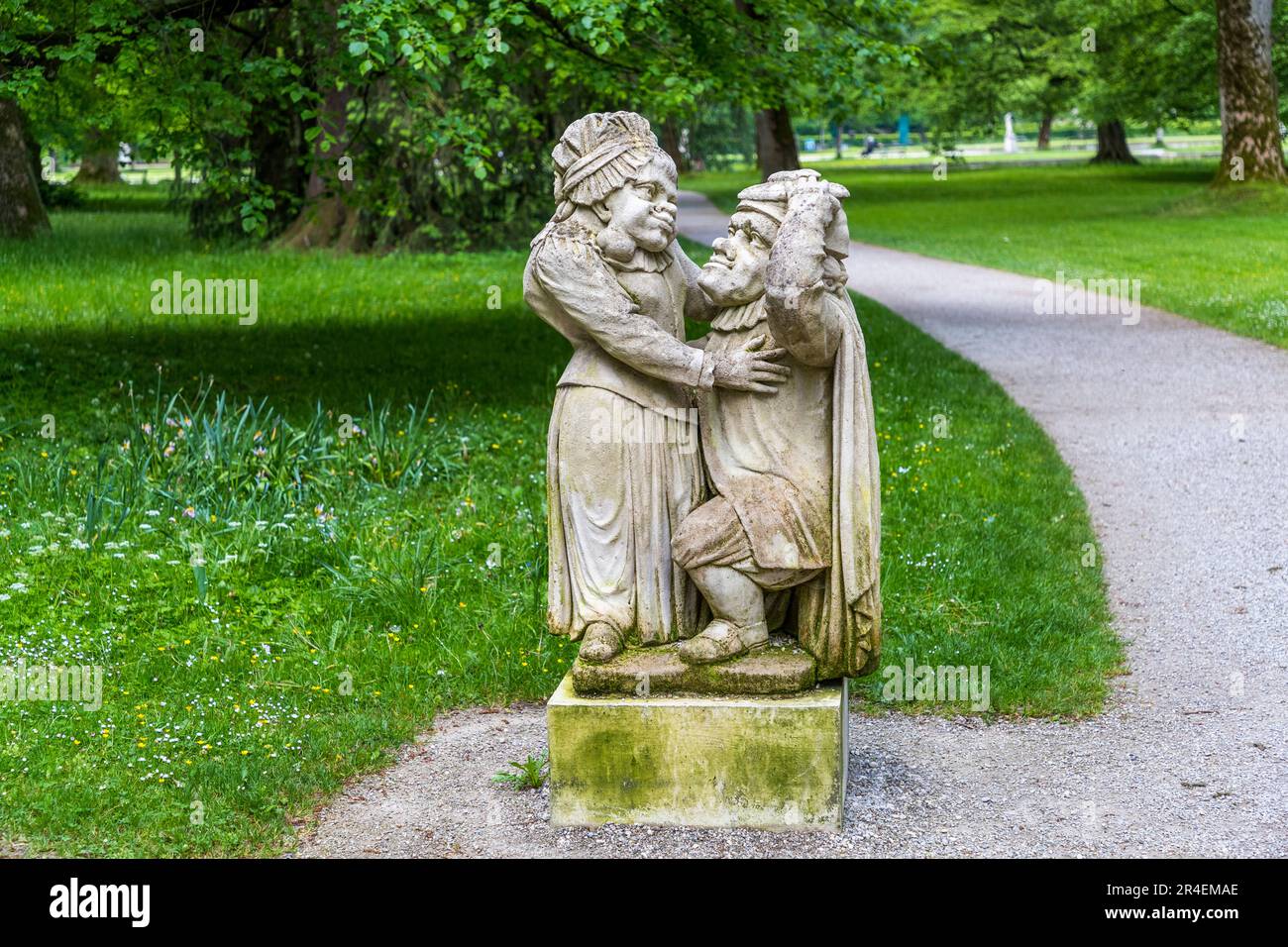 Sculptures dans le parc du palais Hellbrunn à Salzbourg, Autriche Banque D'Images