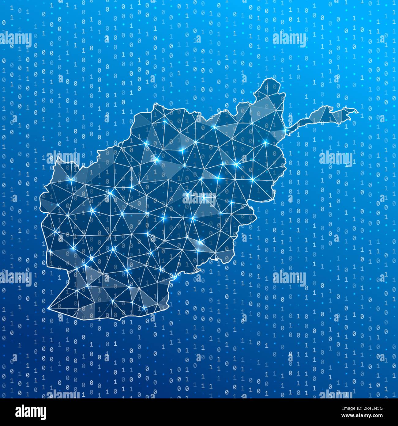 Carte réseau de l'Afghanistan. Carte des connexions numériques par pays. Technologie, Internet, réseau, concept de télécommunication. Illustration vectorielle. Illustration de Vecteur