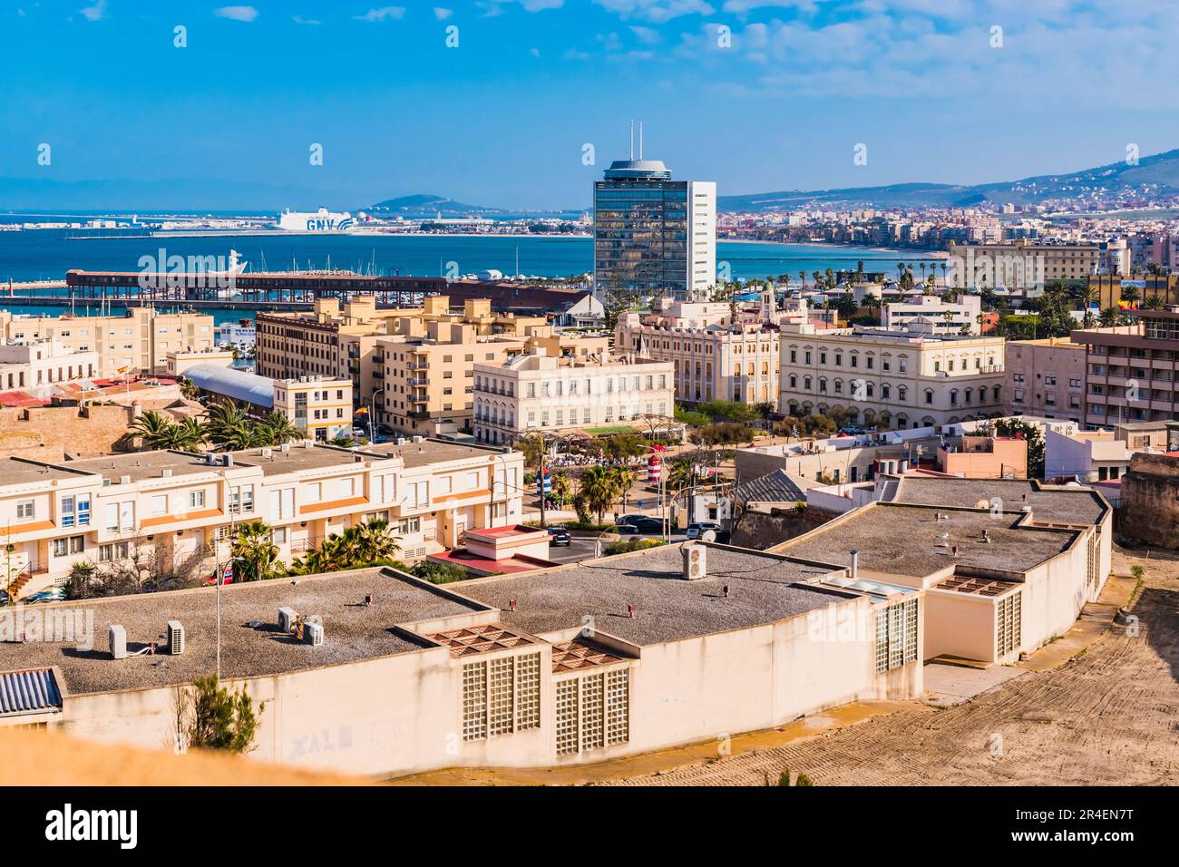 Vue panoramique sur la ville de Melilla en Afrique du Nord sur la mer Méditerranée. Melilla, Ciudad Autónoma de Melilla, Espagne, África, UE Banque D'Images