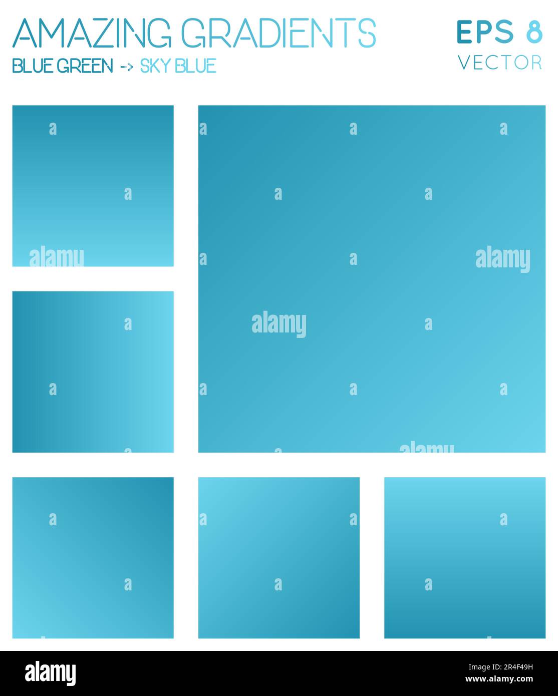 Dégradés colorés dans les tons bleu-vert et bleu ciel. Arrière-plan dégradé réel, illustration vectorielle classe. Illustration de Vecteur