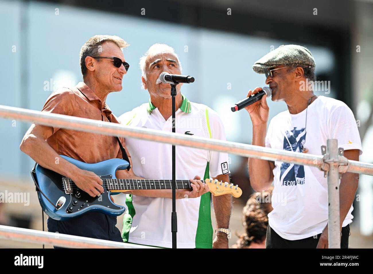 Paris, France. 27th mai 2023. Mat Wilander, Yannick Noah et Mansour