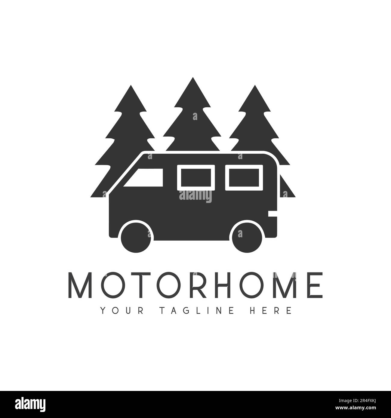 Logo de la fourgonnette de voyage Design aventure Camping logotype Illustration de Vecteur