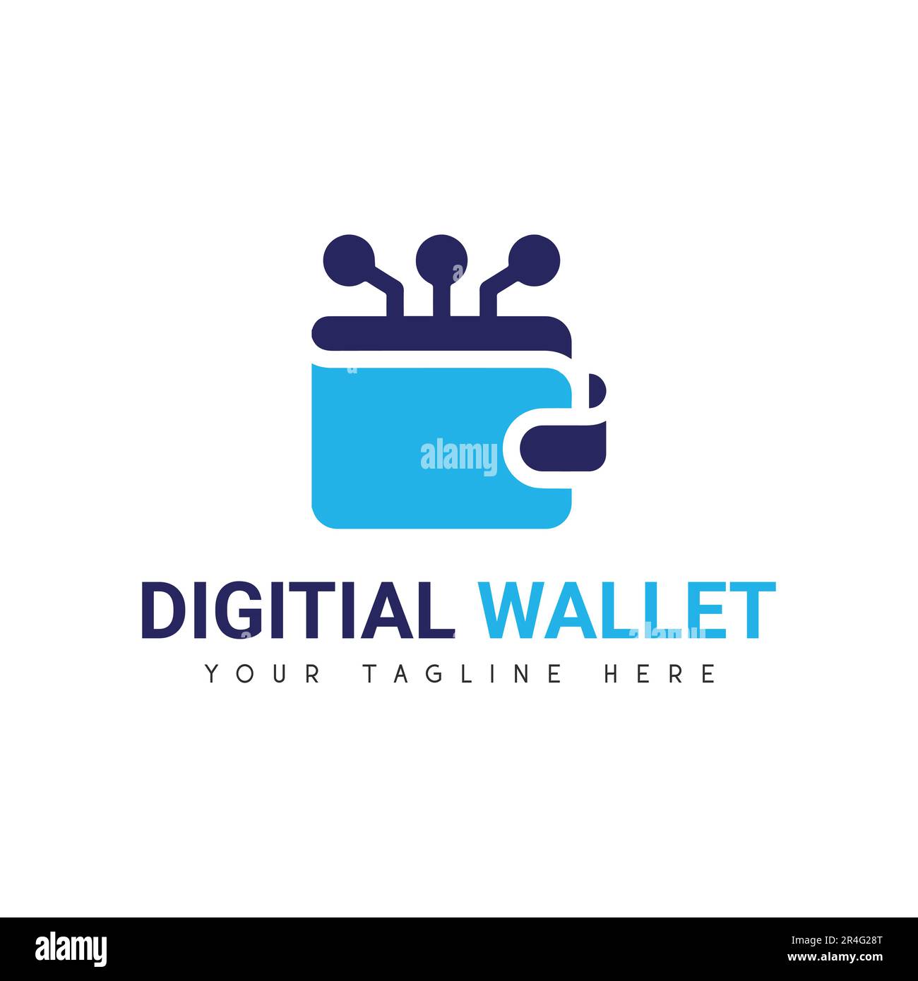 Logo Digital Wallet Design logo de paiement en ligne Illustration de Vecteur