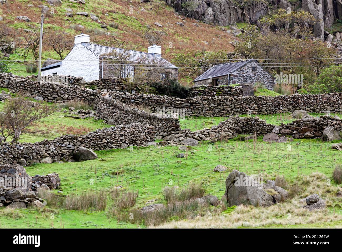 PARC NATIONAL DE SNOWDONIA, PAYS DE GALLES, Royaume-Uni - OCTOBRE 7 : Cottage dans le parc national de Snowdonia le 7 octobre 2012 Banque D'Images