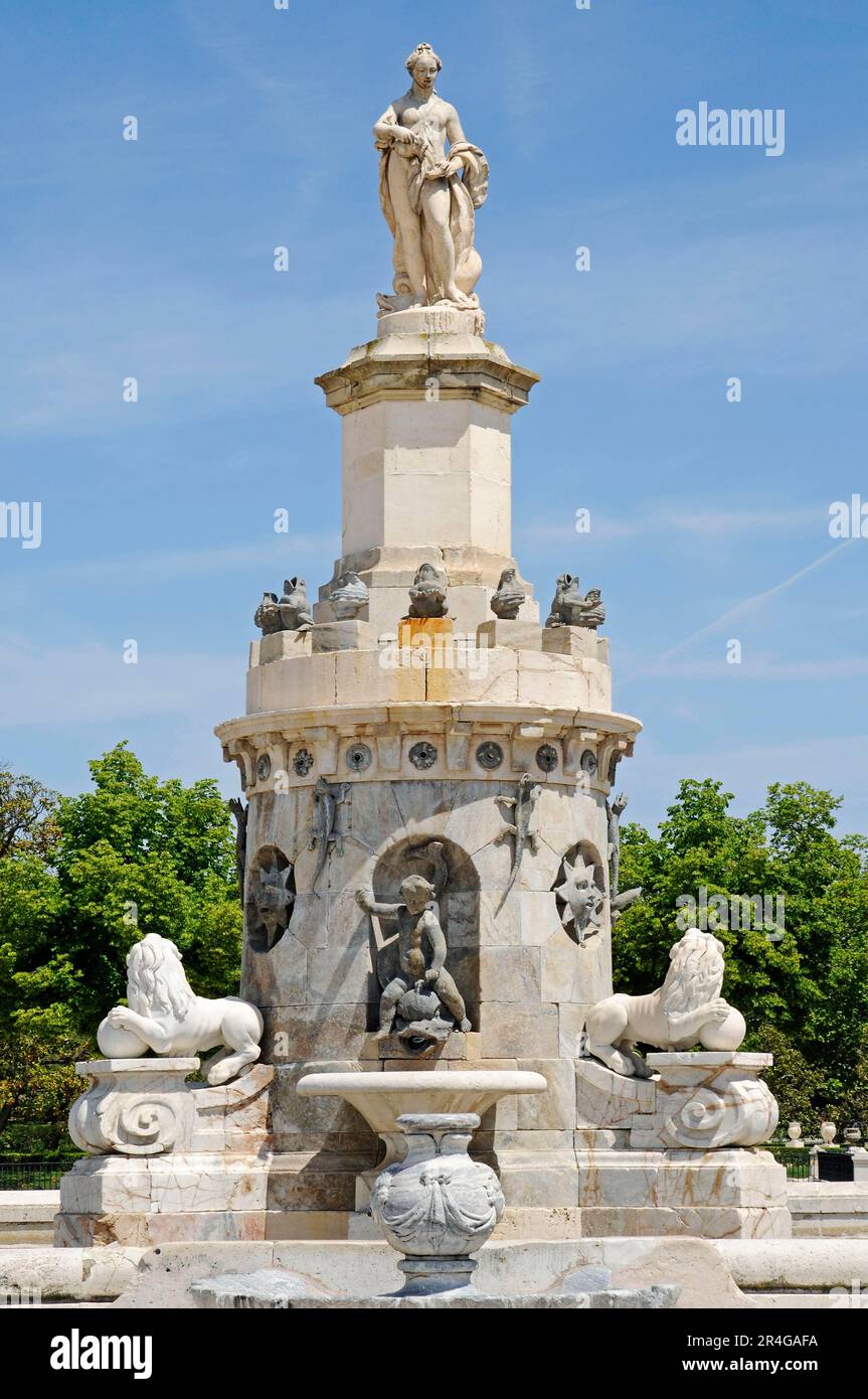 Fontaine Figures, Plaza de San Antonio, Aranjuez, province de Madrid, Espagne Banque D'Images