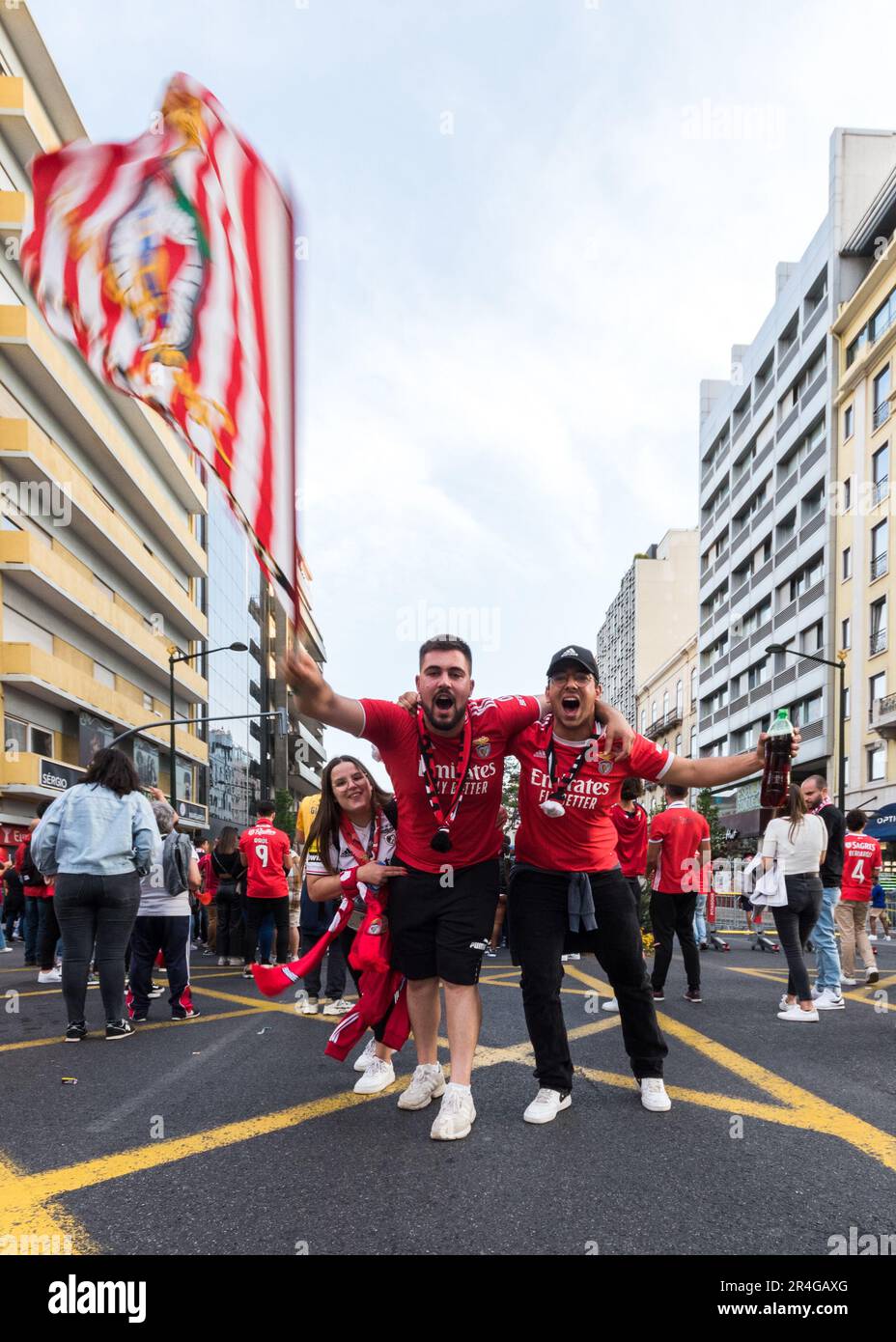 Lisbonne, Portugal. 27th mai 2023. Les fans de Benfica célèbrent dans