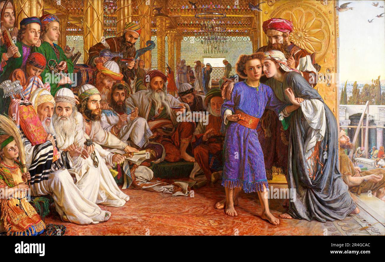 La découverte du Sauveur dans le Temple. William Holman Hunt. 1854/1855. Banque D'Images