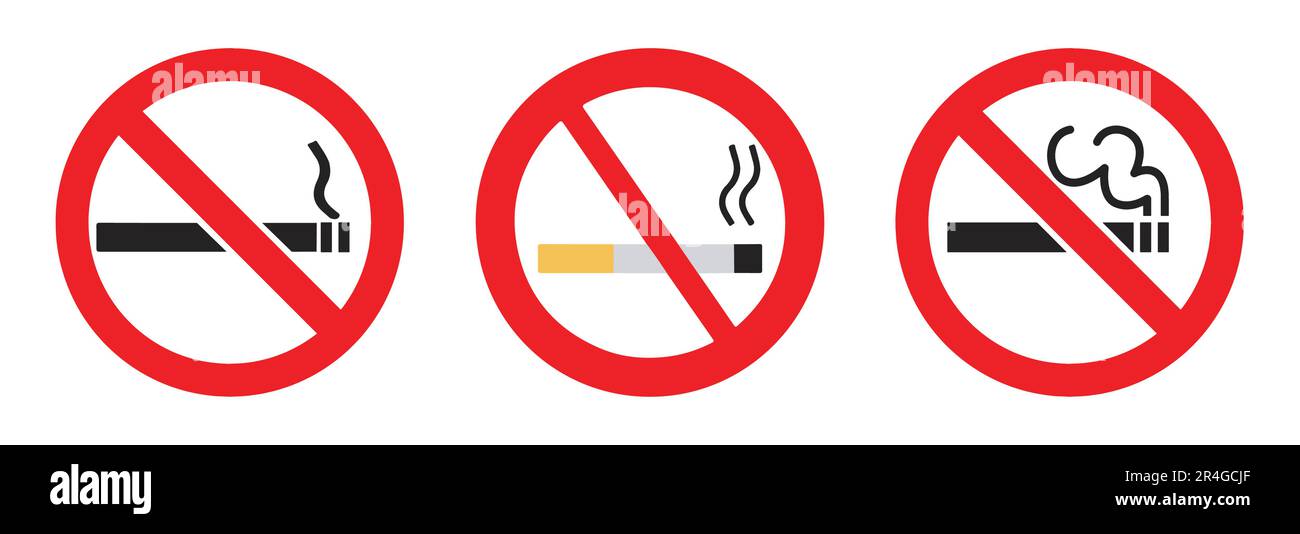 Panneau de non-fumeurs sur fond blanc. Illustration de Vecteur