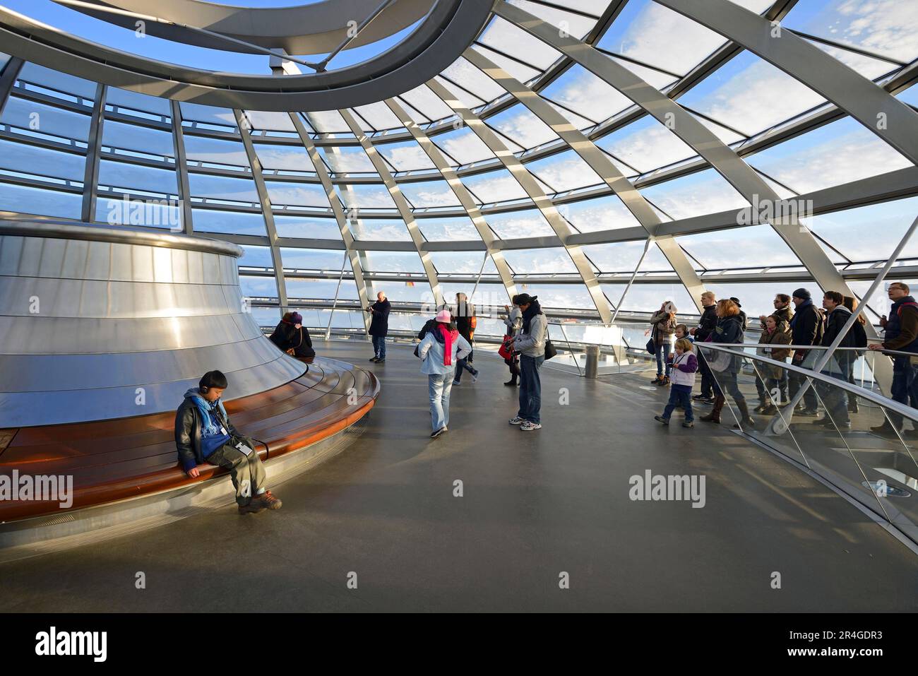 Partie supérieure du dôme du Reichstag, Reichstag Berlin, architecte Sir Norman Foster, Berlin, Allemagne Banque D'Images