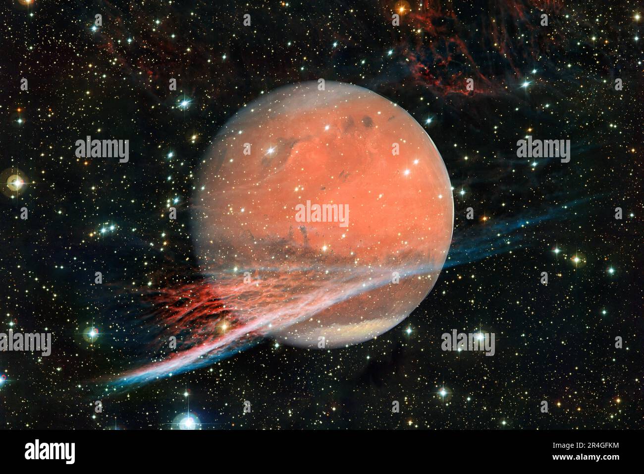 Planète Mars. Système solaire. COSMOS Art. Éléments de cette image fournis par la NASA Banque D'Images