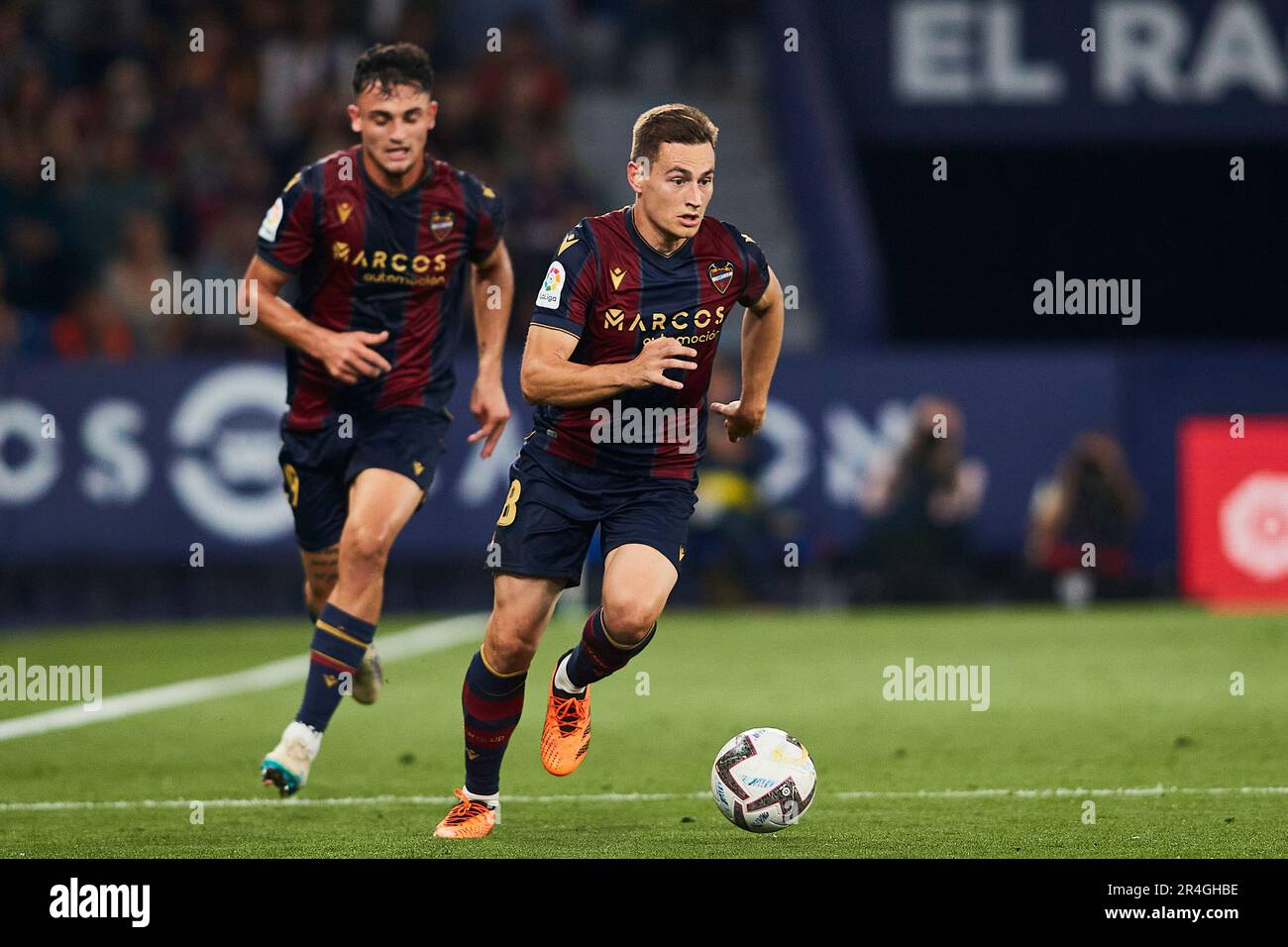 Jorge de Frutos (Levante UD, #18) en action pendant le match LaLiga Smartbank TV entre Levante et Oviedo au stade Ciutat de Valence sur 27 mai, 2 Banque D'Images