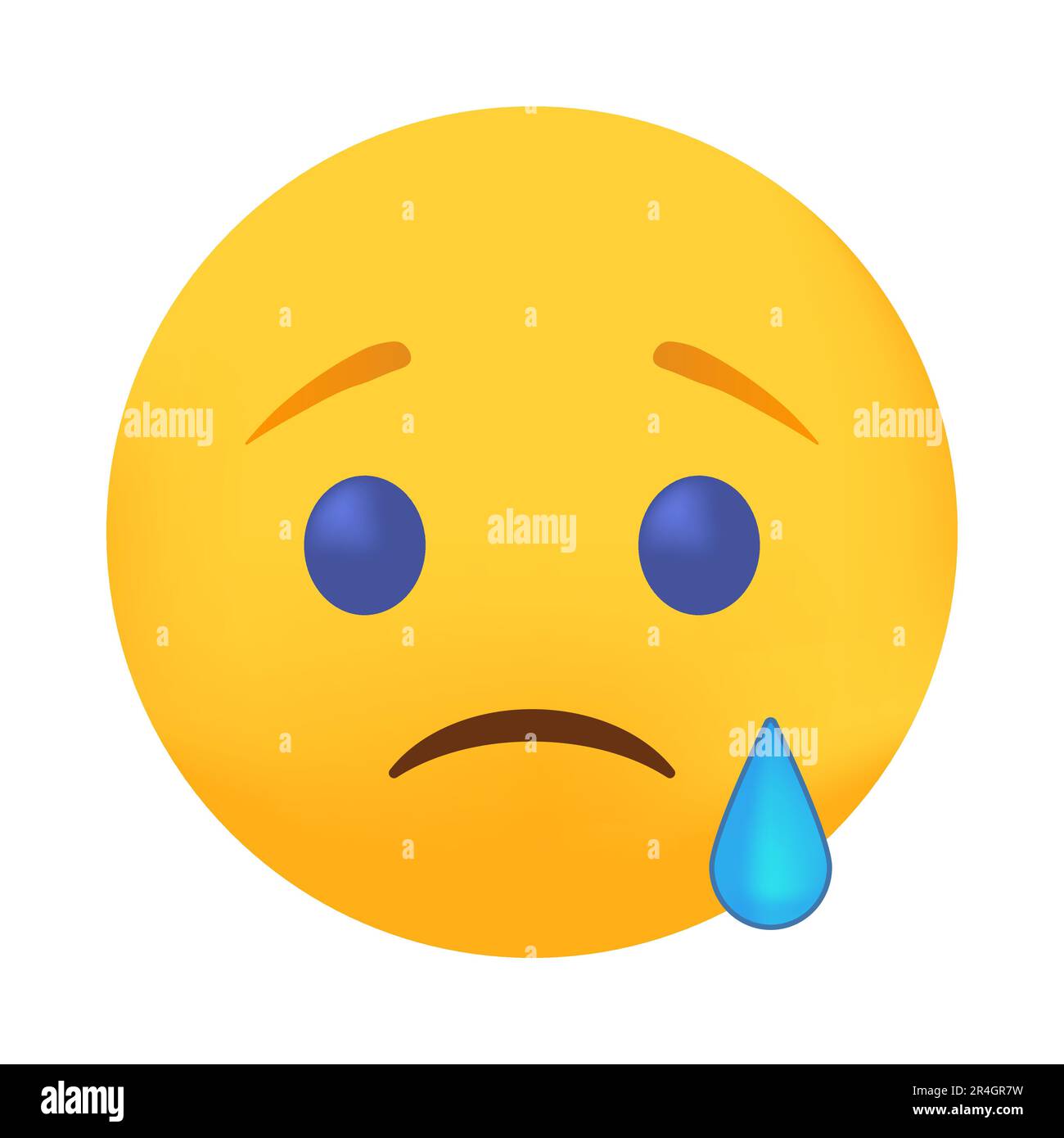 Émoticône de qualité supérieure. Émotiji criant bruyamment. Émoticône jaune avec des flux de larmes. Éléments de discussion populaires. Icône emoji de l'application Facebook Illustration de Vecteur