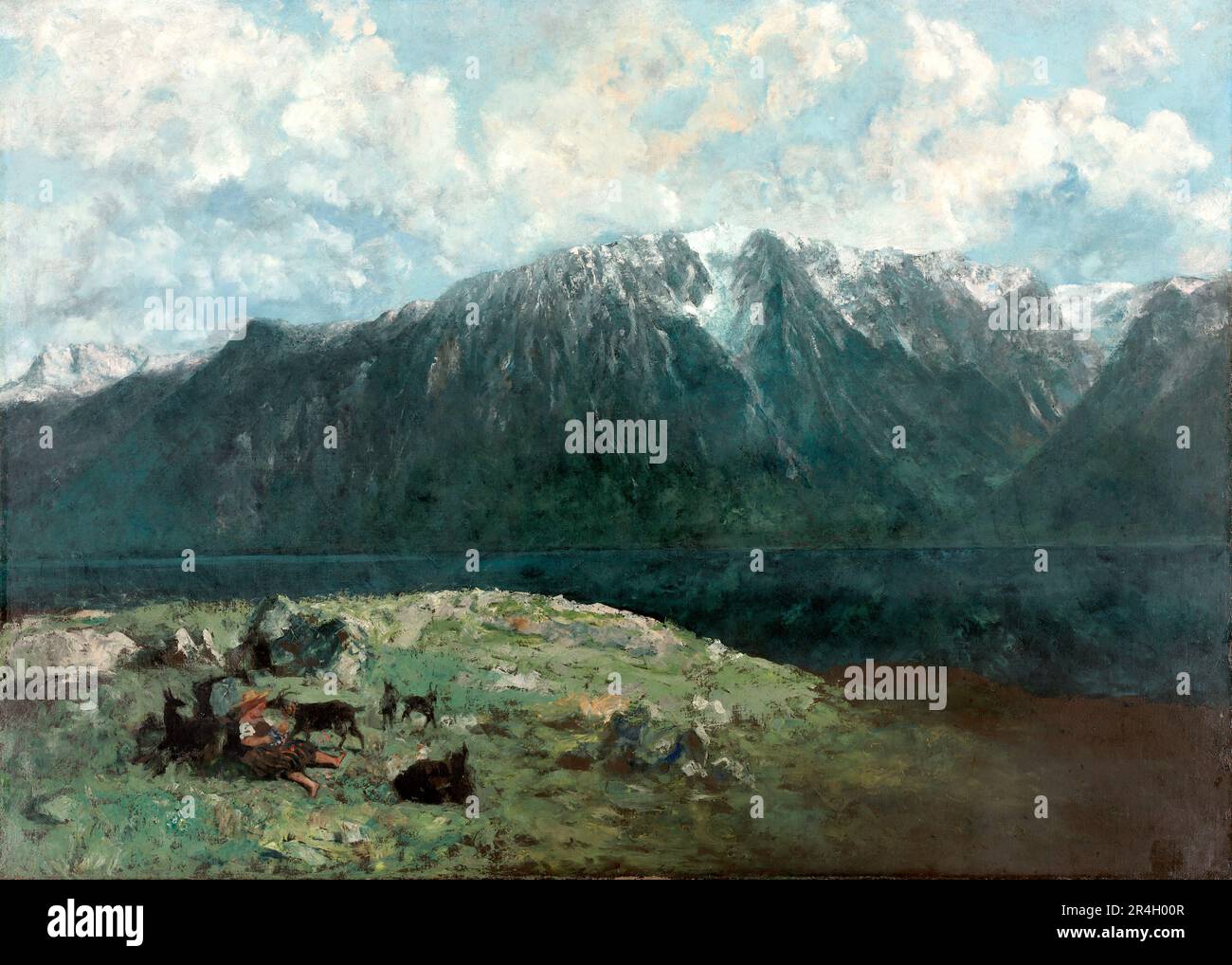 Panoramique, vue sur les Alpes, les dents du midi, 1877 par Gustave Courbet Banque D'Images