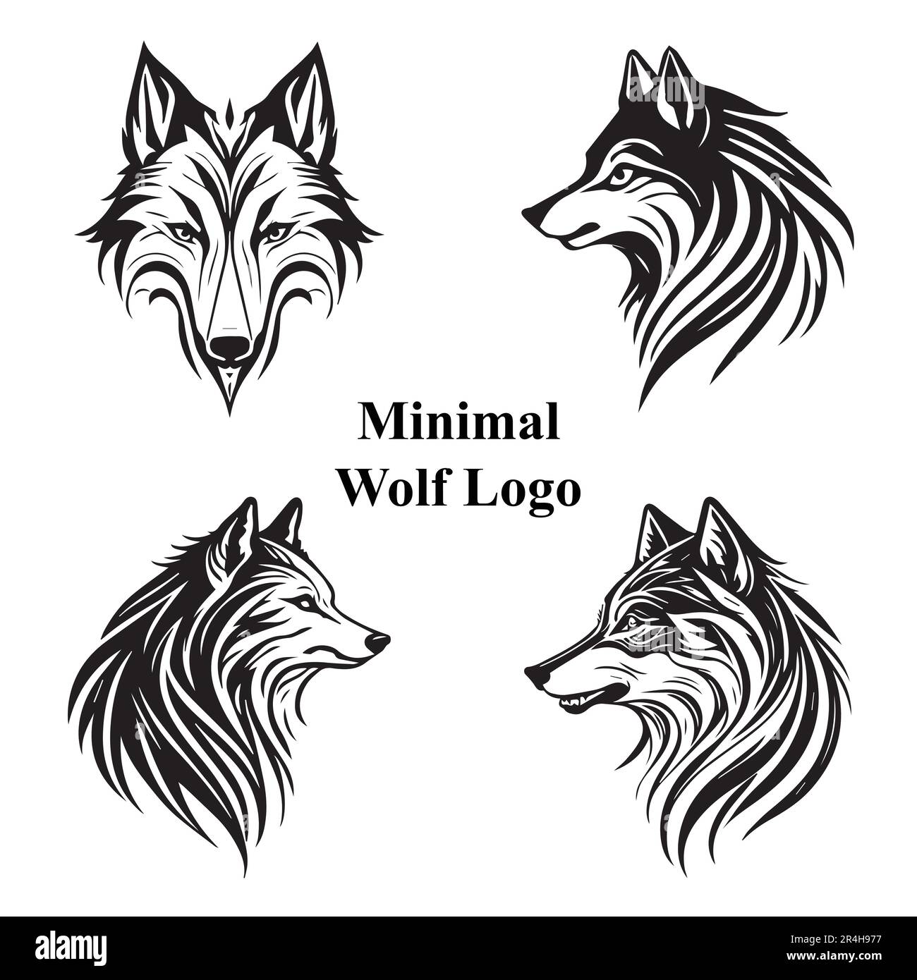 collection minimale de logo wolf face dans un fichier vectoriel Illustration de Vecteur