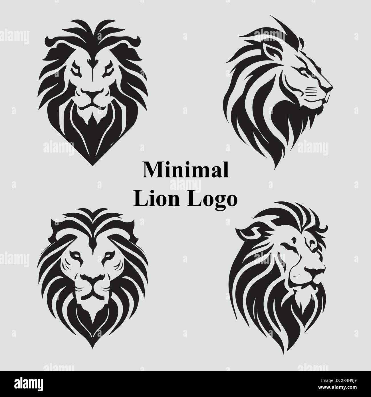 Logo Lion face et collection de motifs T-shirt fichier vectoriel entièrement modifiable Illustration de Vecteur