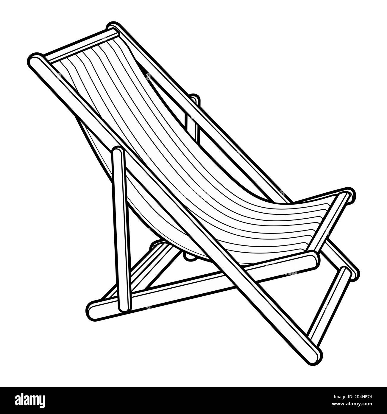 Jolie chaise longue à motif dessin animé. Été plage de loisirs équipement  esquisse vecteur drôle illustration. Isolé sur fond blanc Image Vectorielle  Stock - Alamy
