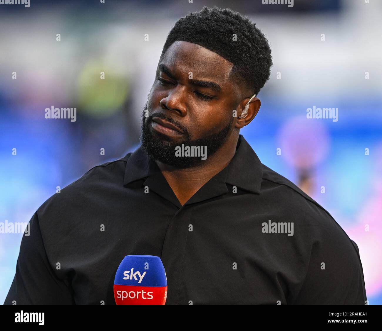 Liverpool, Royaume-Uni. 28th mai 2023. Micah Richards, ancien joueur de Manchester City, commente le match de la Premier League Everton contre Bournemouth à Goodison Park, Liverpool, Royaume-Uni, 28th mai 2023 (photo de Craig Thomas/News Images) à Liverpool, Royaume-Uni, le 5/28/2023. (Photo de Craig Thomas/News Images/Sipa USA) crédit: SIPA USA/Alay Live News Banque D'Images