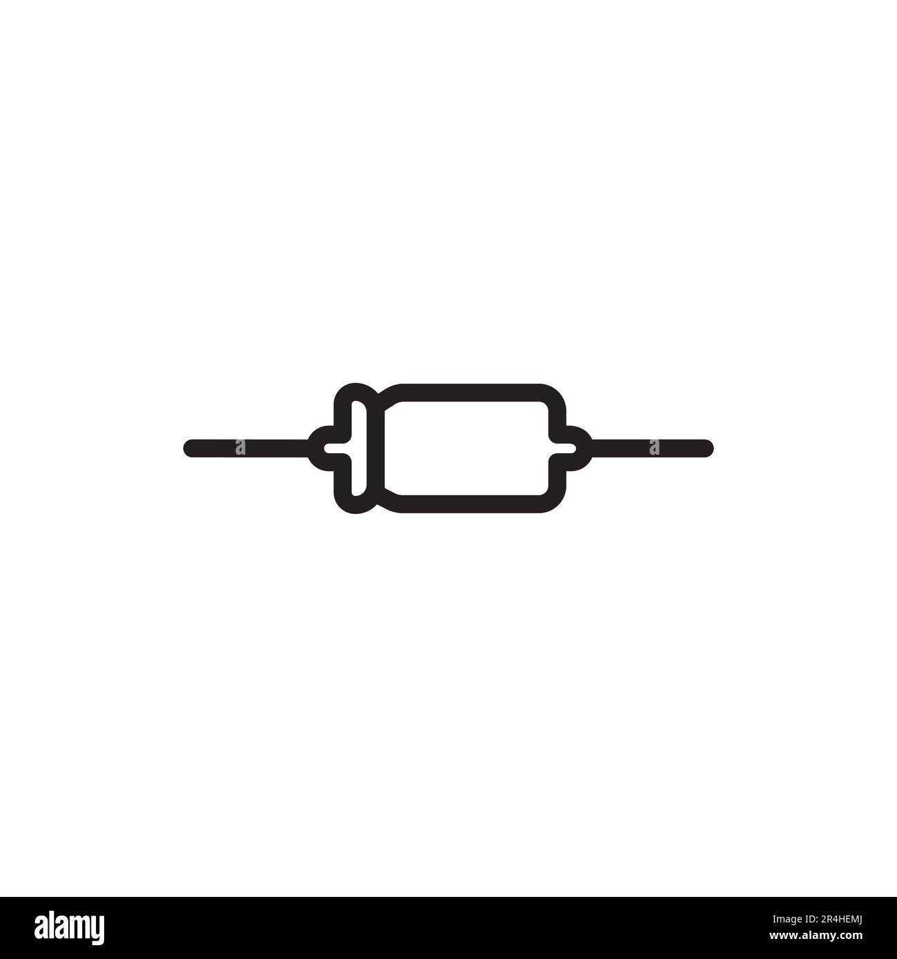Icône de ligne noire bipolaire de Capasitor. Pictogramme pour page Web, application mobile, Promo. Illustration de Vecteur