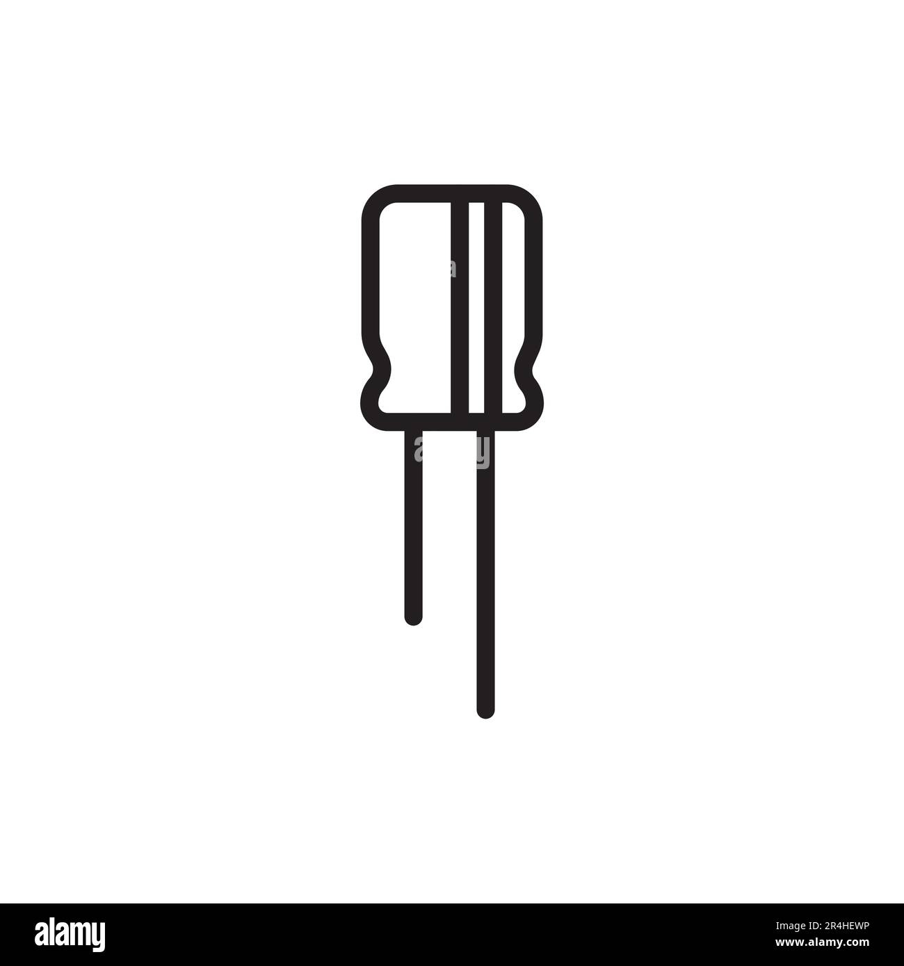 Icône de ligne noire électrolytique Capasitor. Pictogramme pour page Web, application mobile, Promo. Illustration de Vecteur