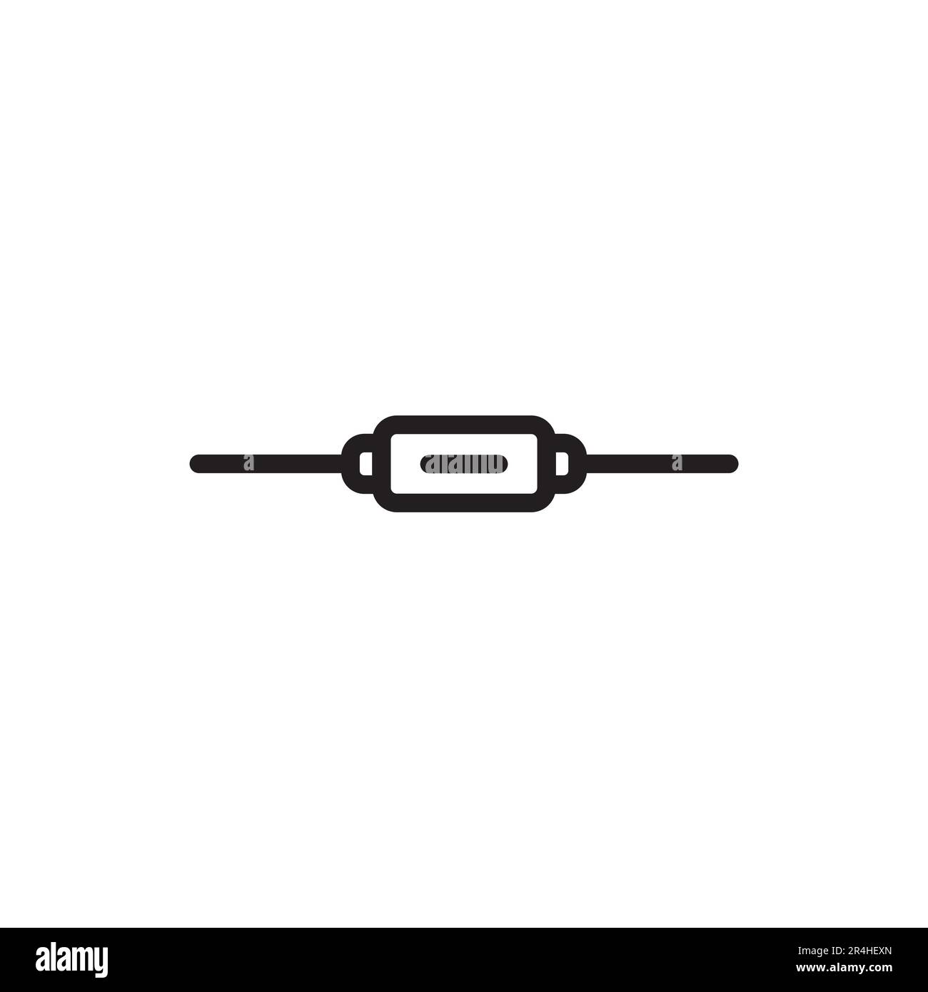 Icône de ligne noire de polystyrène Capasitor. Pictogramme pour page Web, application mobile, Promo. Illustration de Vecteur