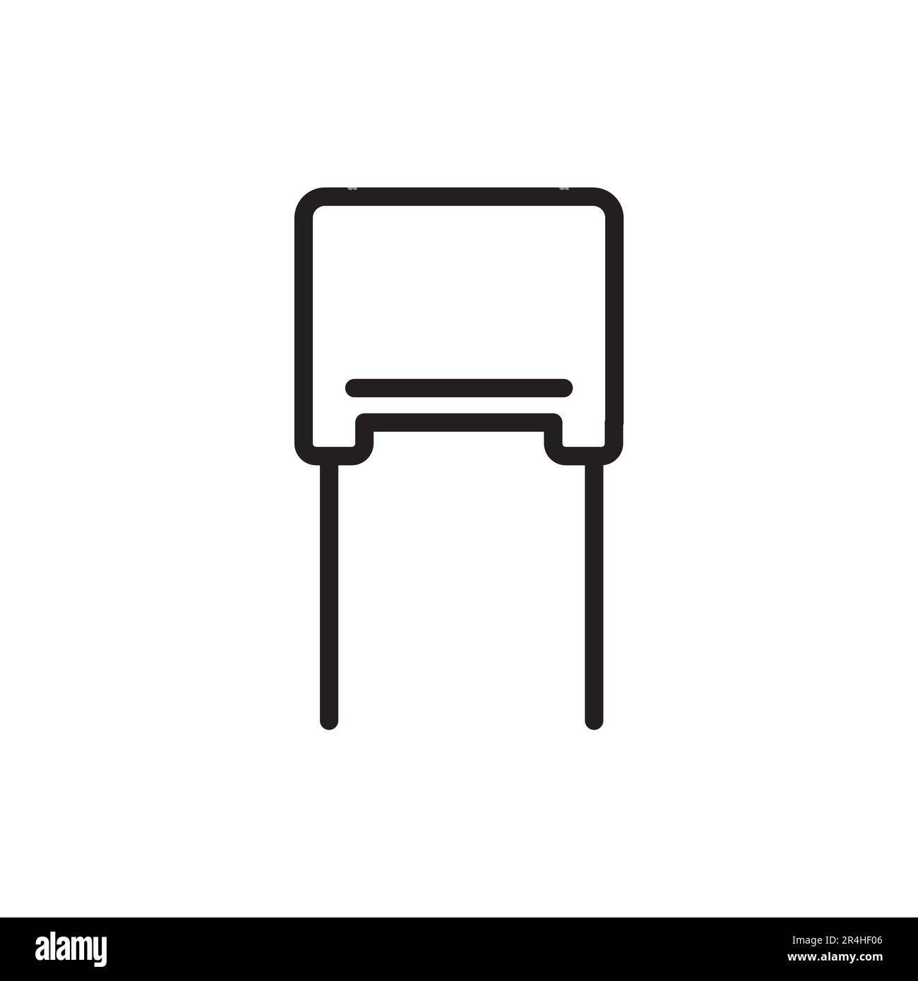 Icône de ligne noire en polycarbonate Capasitor. Pictogramme pour page Web, application mobile, Promo. Illustration de Vecteur