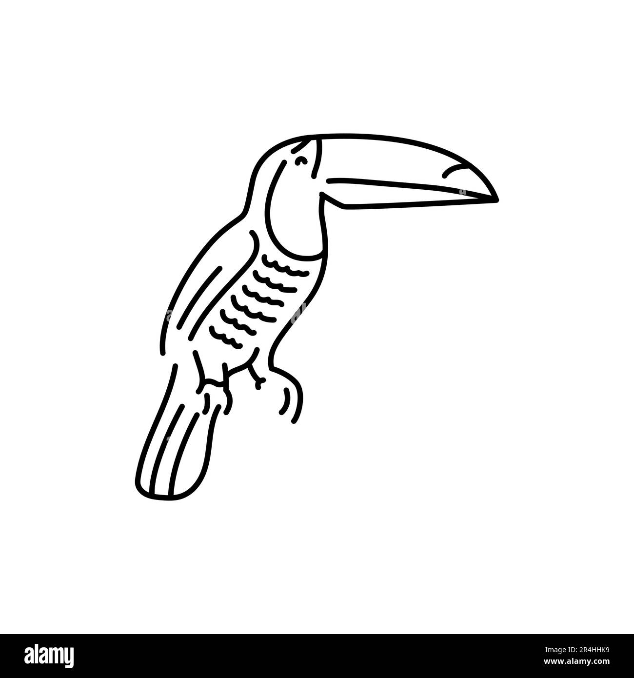 Icône de ligne noire de toucan Rainbow-facturé. Pictogramme pour page Web, application mobile, Promo. Illustration de Vecteur