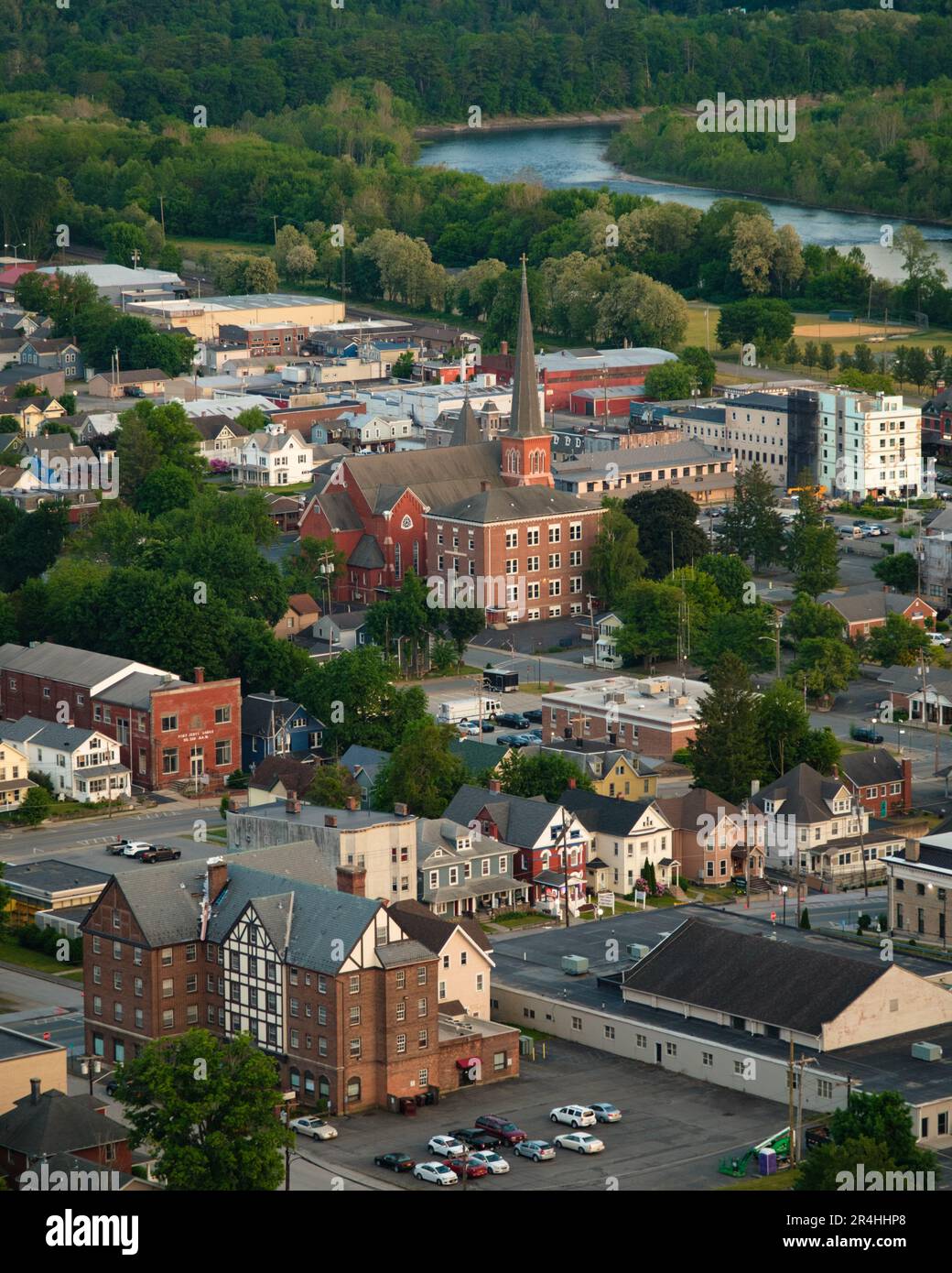 Vue depuis le parc Elks-Brox Memorial Park, Port Jervis, New York Banque D'Images