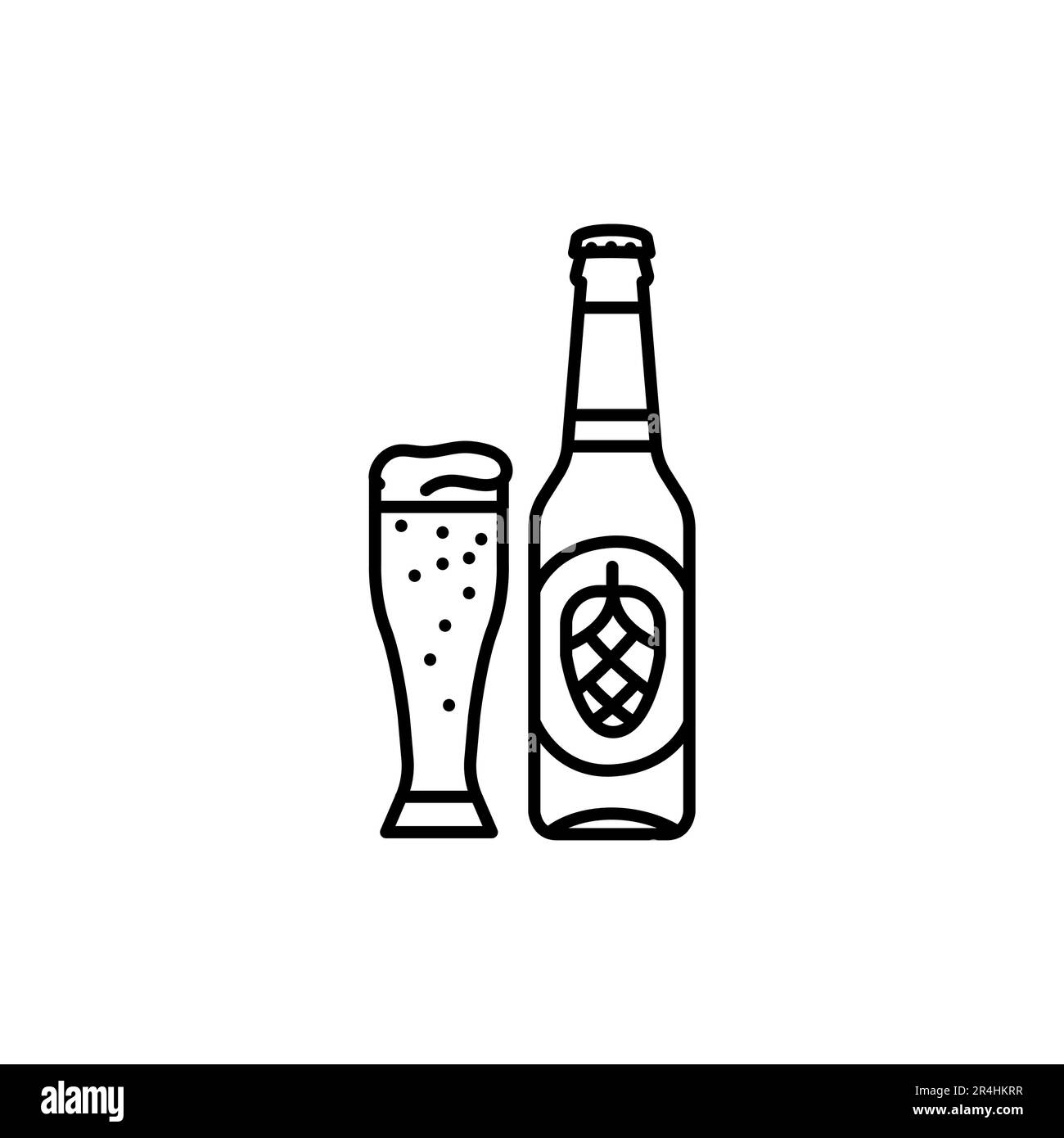 Symbole de la bouteille de bière et de la tasse Black Line. Pictogramme  pour page Web, application mobile, Promo Image Vectorielle Stock - Alamy