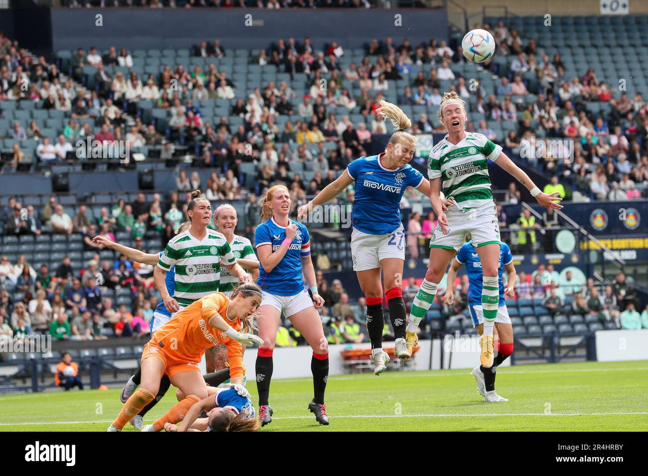 Glasgow, Royaume-Uni. 28th mai 2023. Dans la finale de la coupe d'Écosse des femmes dans un match entre le Celtic et les Rangers, le Celtic a gagné 2 - 0. Les buteurs étaient Natasha Flint, numéro 26, en 64 minutes et Claire O'Riodan, numéro 3, en 68 minutes. Crédit : Findlay/Alay Live News Banque D'Images