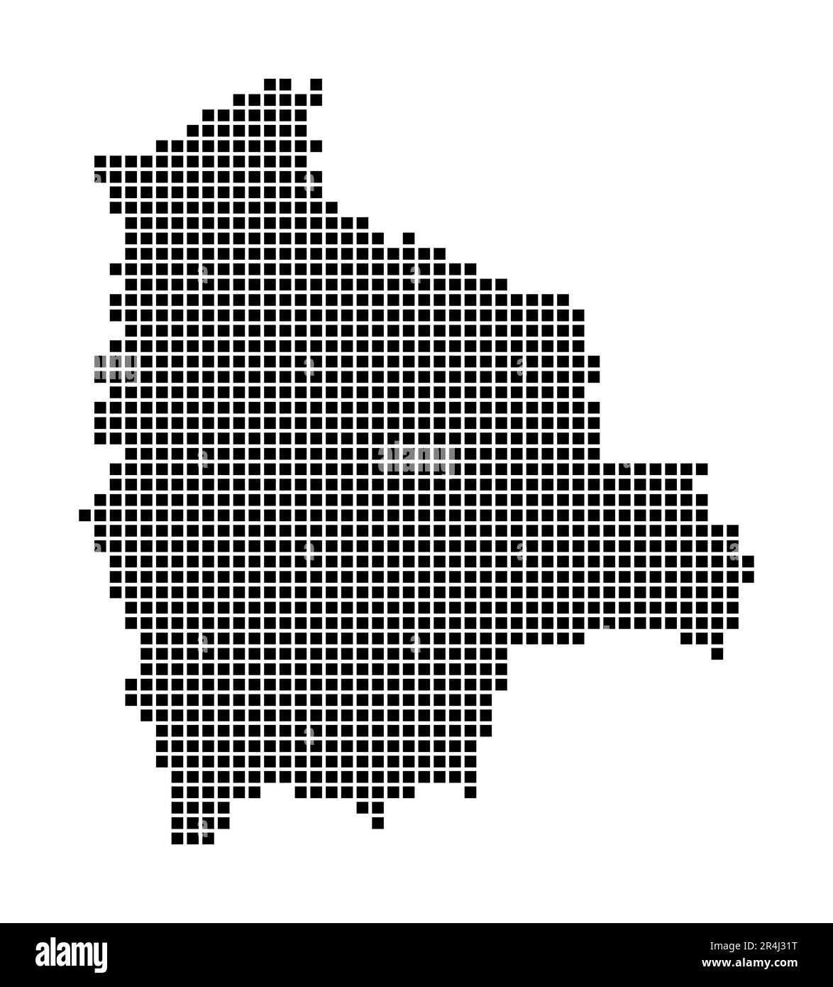 Carte de Bolivie. Carte de la Bolivie en pointillés. Frontières du pays remplies de rectangles pour votre dessin. Illustration vectorielle. Illustration de Vecteur