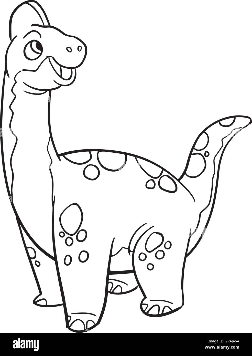 Page de coloriage facile de bébé dinosaure . Vecteur de la feuille d'icônes. Illustration de Vecteur