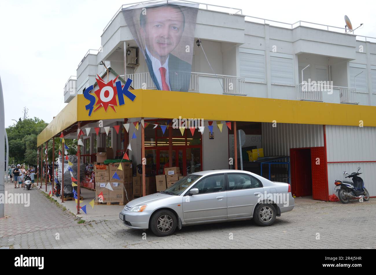 Kemer, Turquie - 27 mai 2023 - photo électorale de Recep Tayyip Erdogan. (Photo de Markku Rainer Peltonen) Banque D'Images