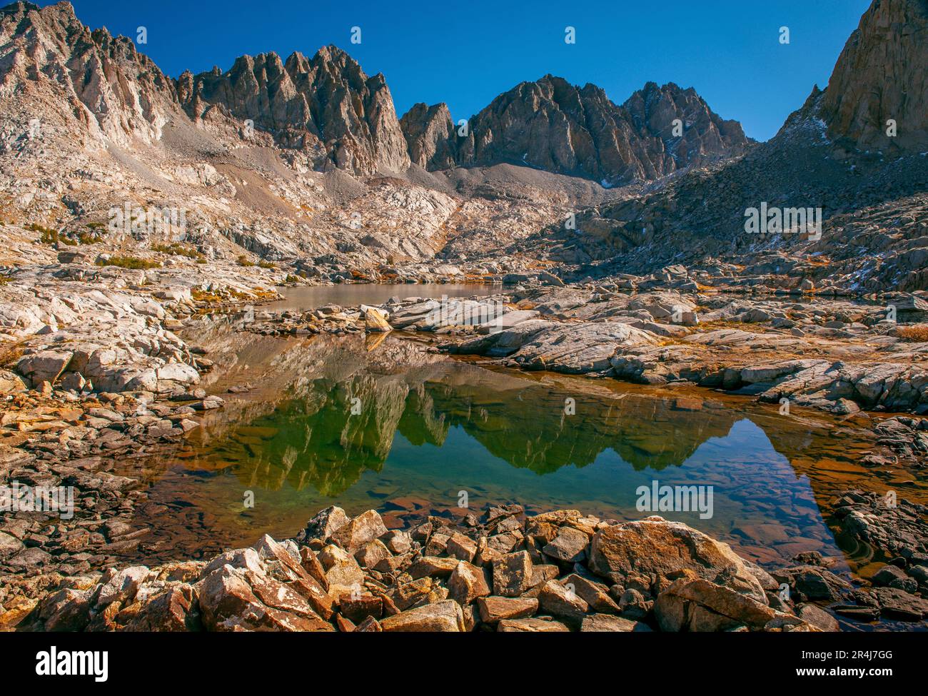 Bassin de Dusy, Mt. Winchell, Thunderbolt Peak, North Palisade, parc national de Kings Canyon, Californie .PSD Banque D'Images