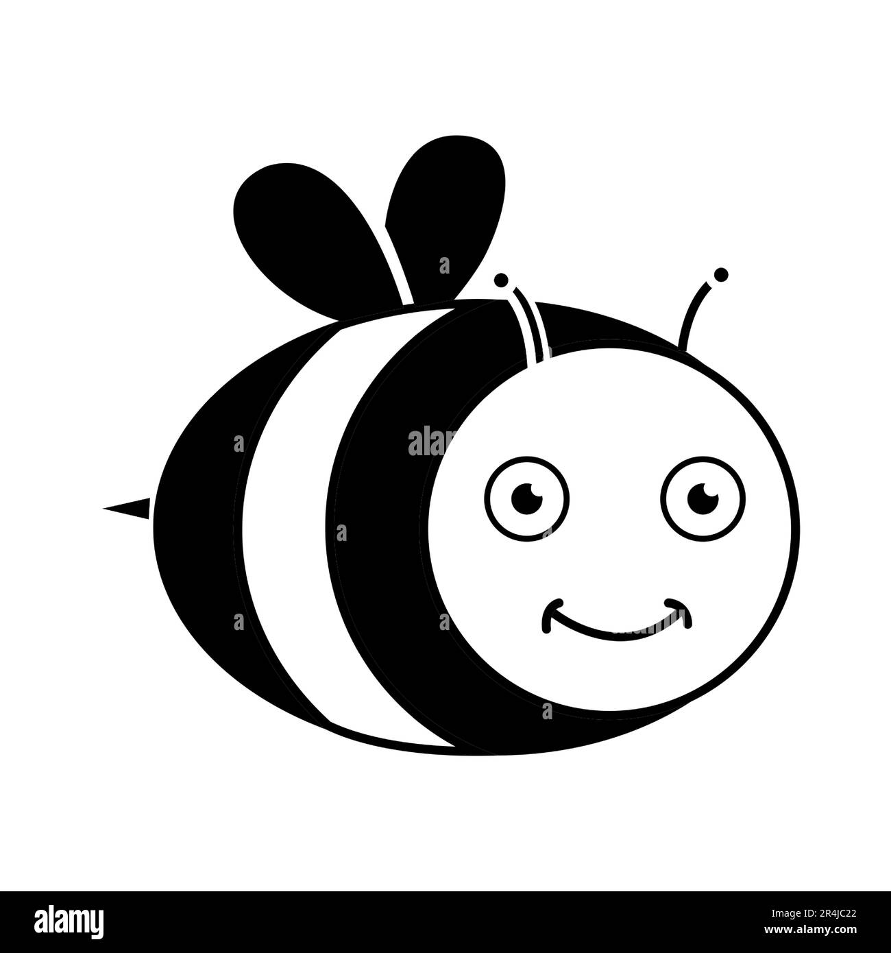 Icône de dessin animé Bee isolée sur fond blanc Illustration de Vecteur