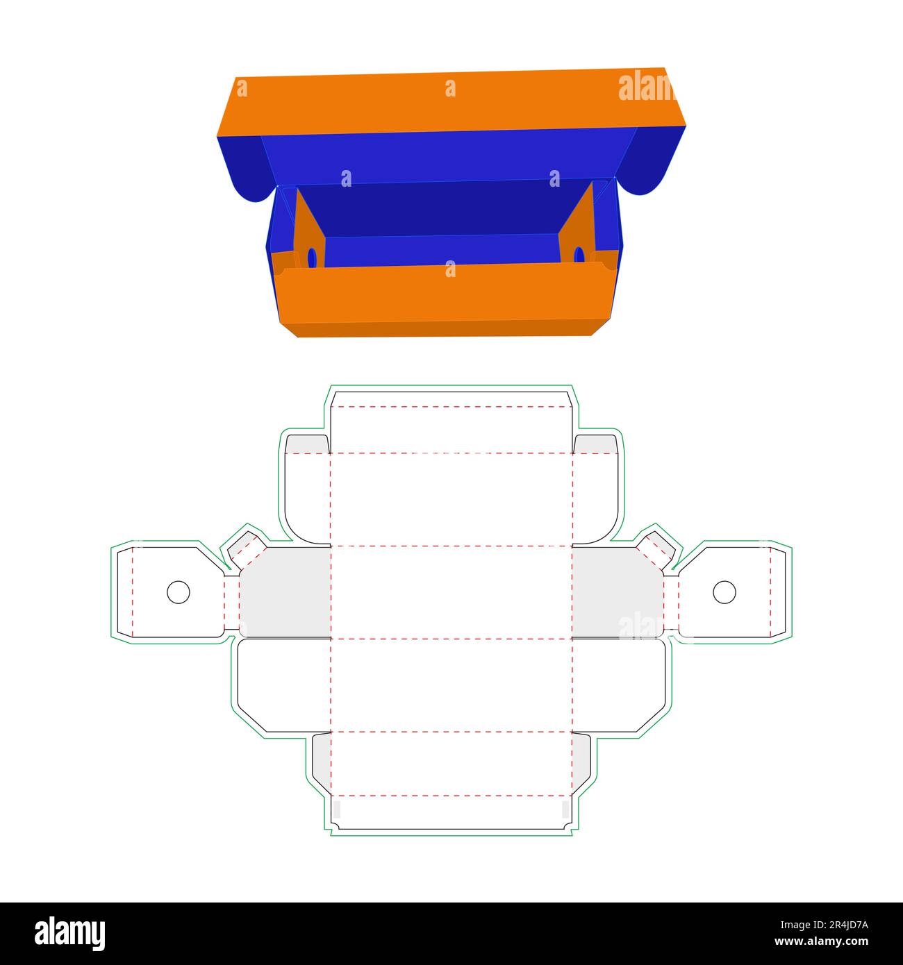 Boîte personnalisée pour l'emballage alimentaire ou le rouleau de film en plastique d'emballage de service alimentaire de PVC Illustration de Vecteur