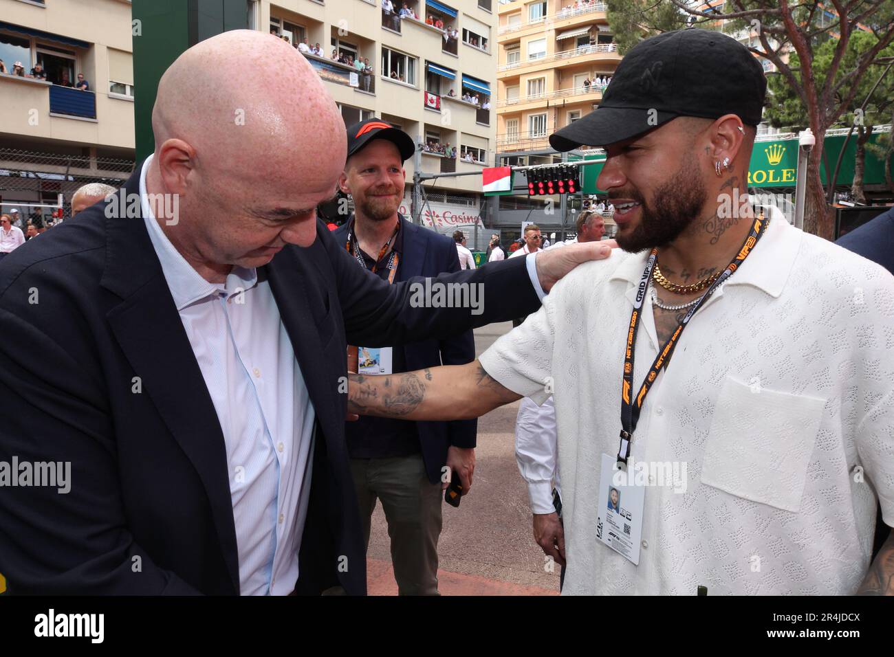 Monaco, Monaco. 27th mai 2023. MONACO, Monte Carlo, 28. Mai 2023 ; NEYMAR rencontre GIANNI INFANTINO de la FIFA, lors du Grand Prix de Formule 1 au circuit de course de rue de Monaco le 28. Mai 2023. RACEDAY, image et copyright Arthur THILL/ATP images (THILL Arthur/ATP/SPP) Credit: SPP Sport Press photo. /Alamy Live News Banque D'Images