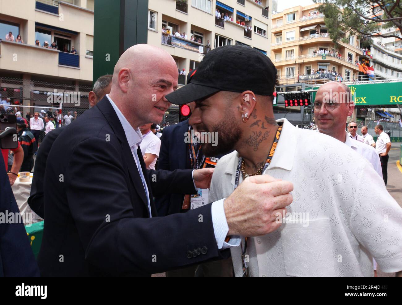 Monaco, Monaco. 27th mai 2023. MONACO, Monte Carlo, 28. Mai 2023 ; NEYMAR rencontre GIANNI INFANTINO de la FIFA, lors du Grand Prix de Formule 1 au circuit de course de rue de Monaco le 28. Mai 2023. RACEDAY, image et copyright Arthur THILL/ATP images (THILL Arthur/ATP/SPP) Credit: SPP Sport Press photo. /Alamy Live News Banque D'Images