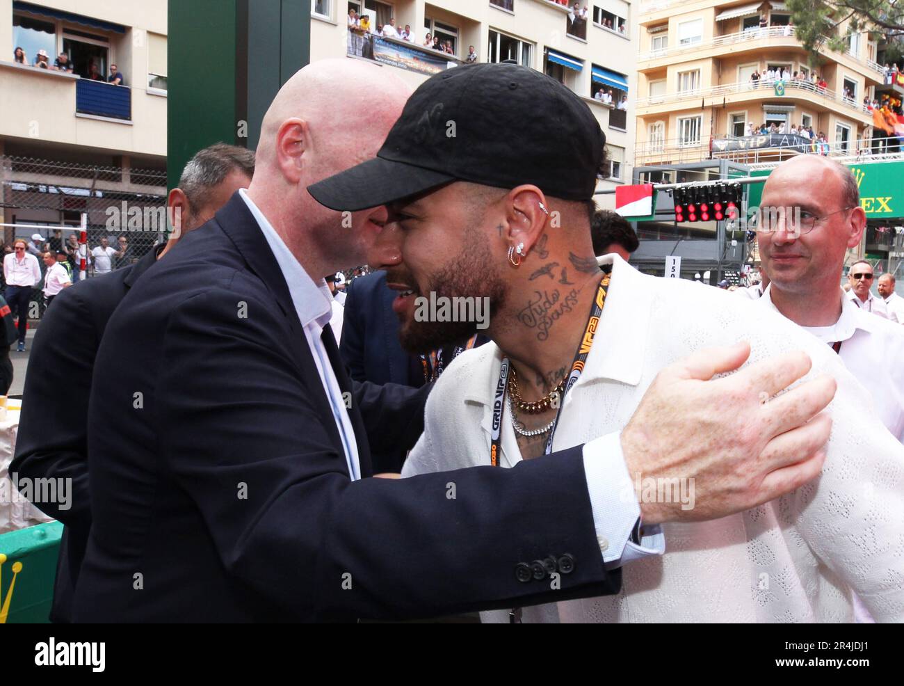 Monaco, Monaco. 27th mai 2023. MONACO, Monte Carlo, 28. Mai 2023 ; NEYMAR rencontre GIANNI INFANTINO de la FIFA, lors du Grand Prix de Formule 1 au circuit de course de rue de Monaco le 28. Mai 2023. RACEDAY, image et copyright Arthur THILL/ATP images (THILL Arthur/ATP/SPP) Credit: SPP Sport Press photo. /Alamy Live News Banque D'Images