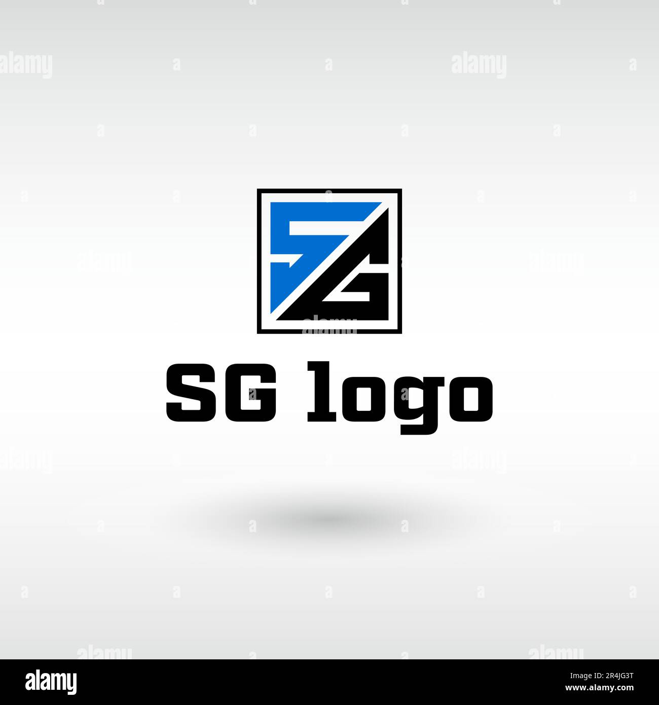 Typographie lettre SG logo ou forme carrée logo Illustration de Vecteur